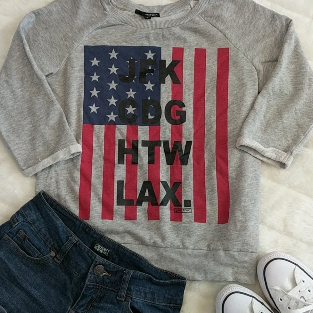 American Flag ☀️5/$15!🌴 Top Blouse 3/4 Sleeve Med